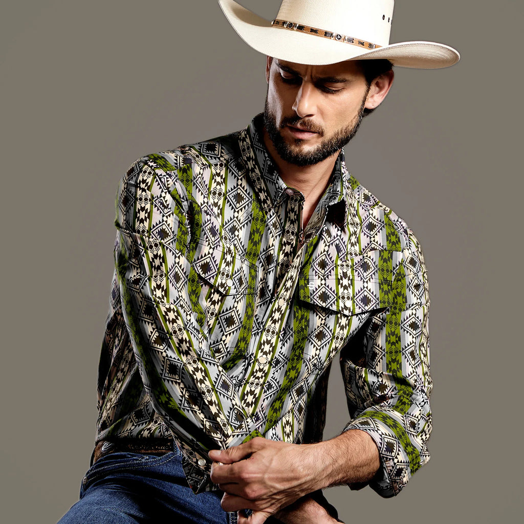 Camisa Stetson Vintage Range Cenote Maze