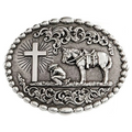 Engraved Cowboy Prayer Belt Buckle 37374