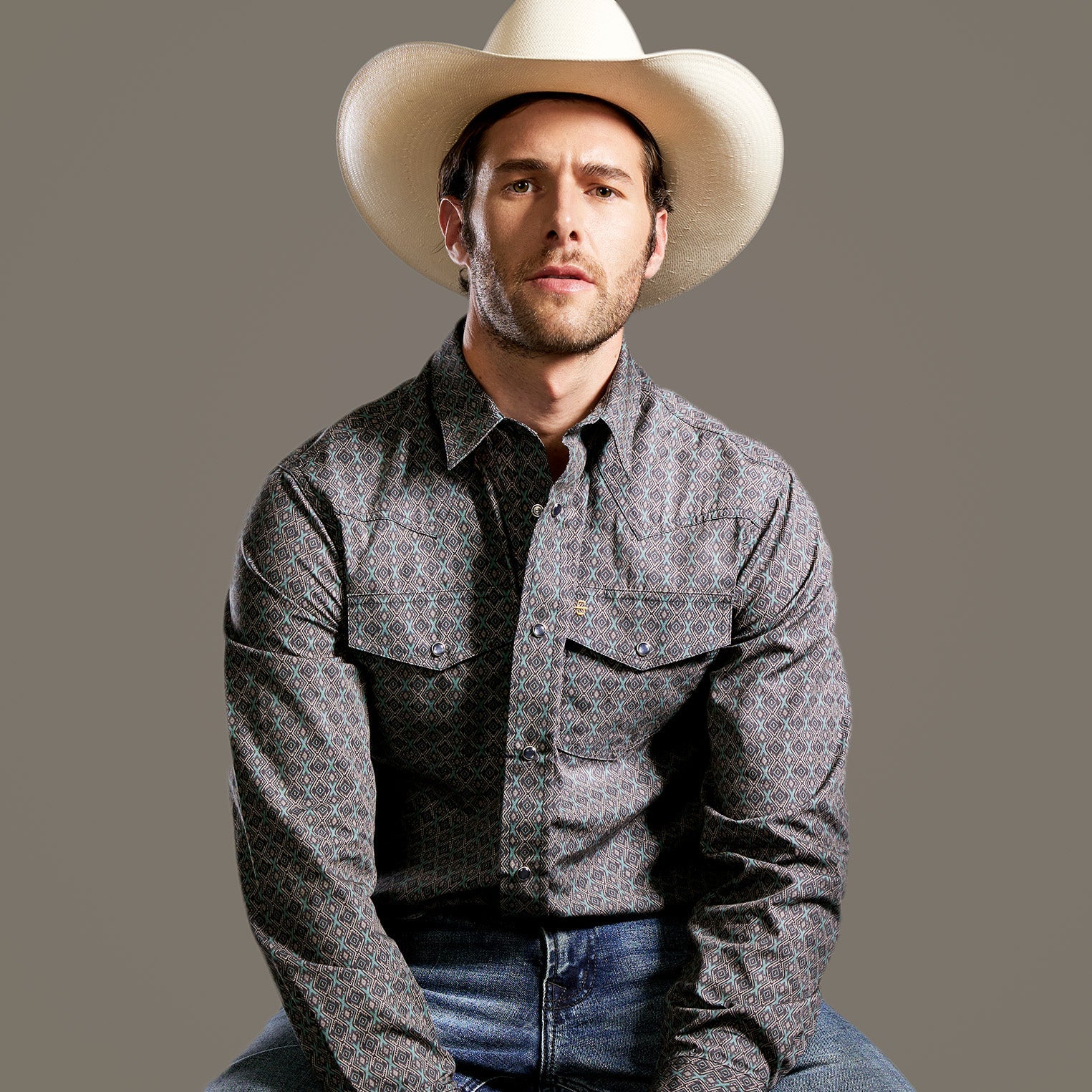 Camisa Stetson Vintage Range Green Serpent