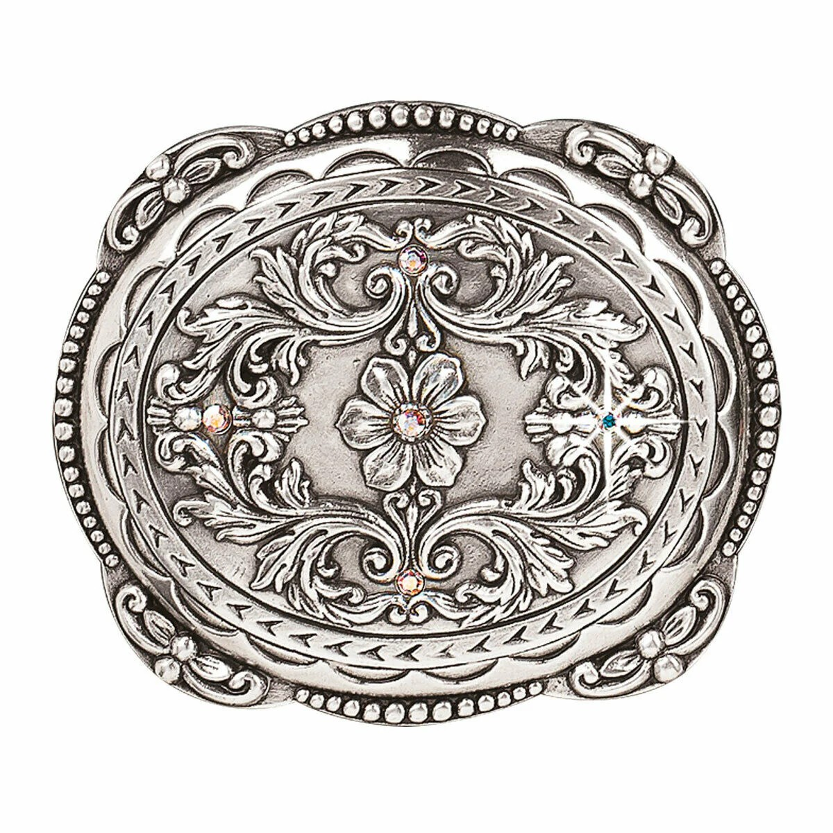 Nocona Silver Tone Floral Design with s Buckle 37538