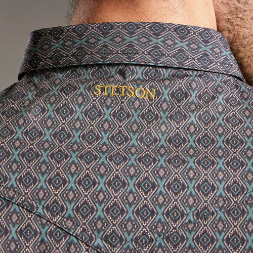 Camisa Stetson Vintage Range Green Serpent