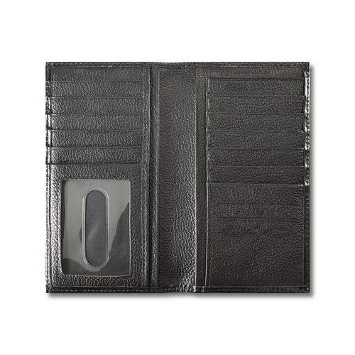 CARTERA ARIAT FLORAL EMBOSSED SHIELD BLACK A3559701