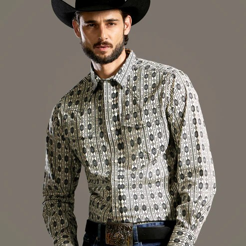 Camisa STETSON Vintage Range Onyx Grecas