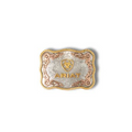 Rectangle Scalloped Rope Edge Buckle w/Copper Accents A37058